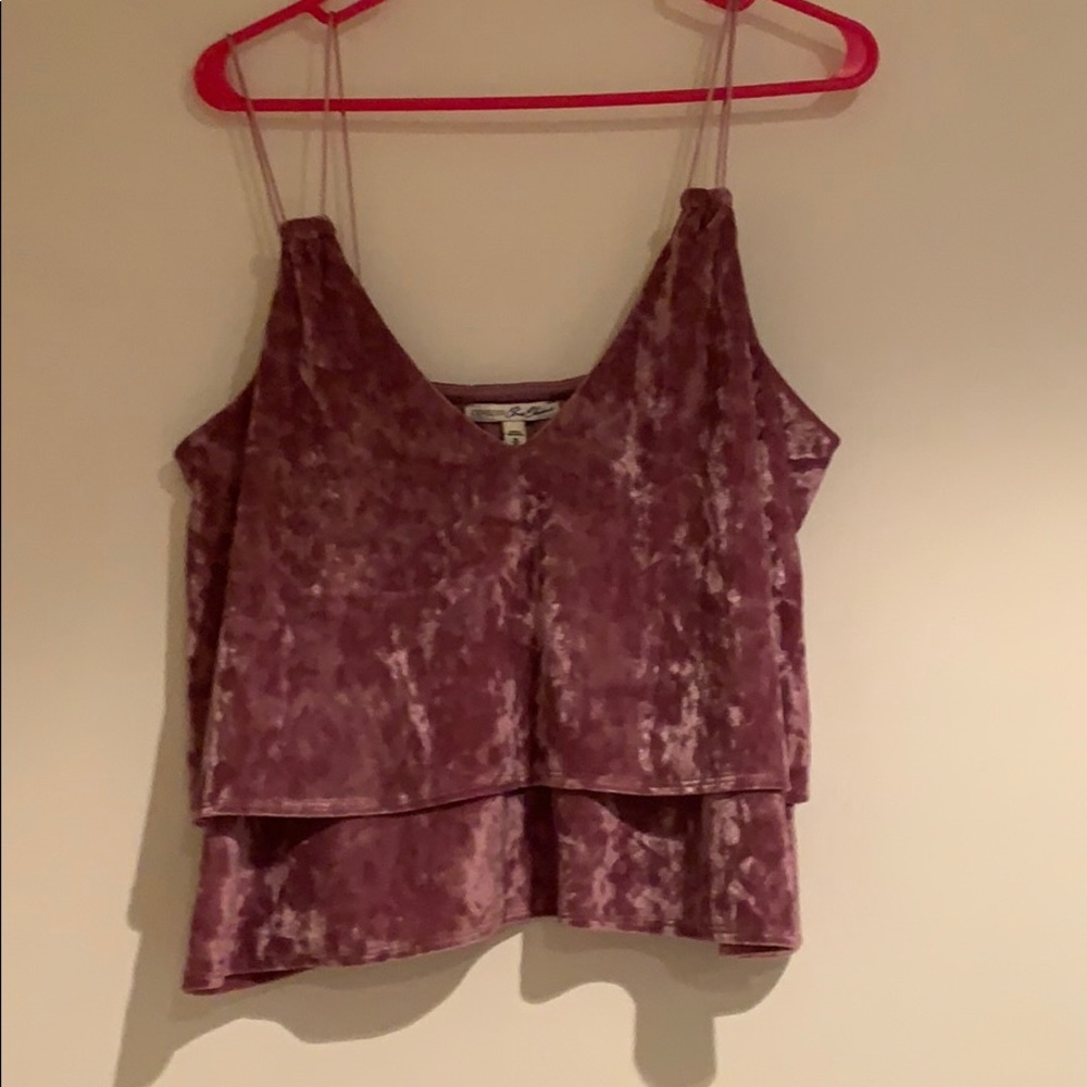 Rose pink velvet tank
